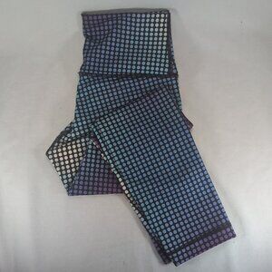 Lululemon 6 Blue Cosmic Dot Leggings Wunder Under Pant III 25" 7/8 Full on Luon